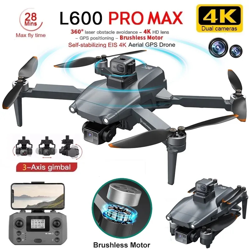 Drone Camera Night Vision - L600 PRO MAX GPS Drone Professionele